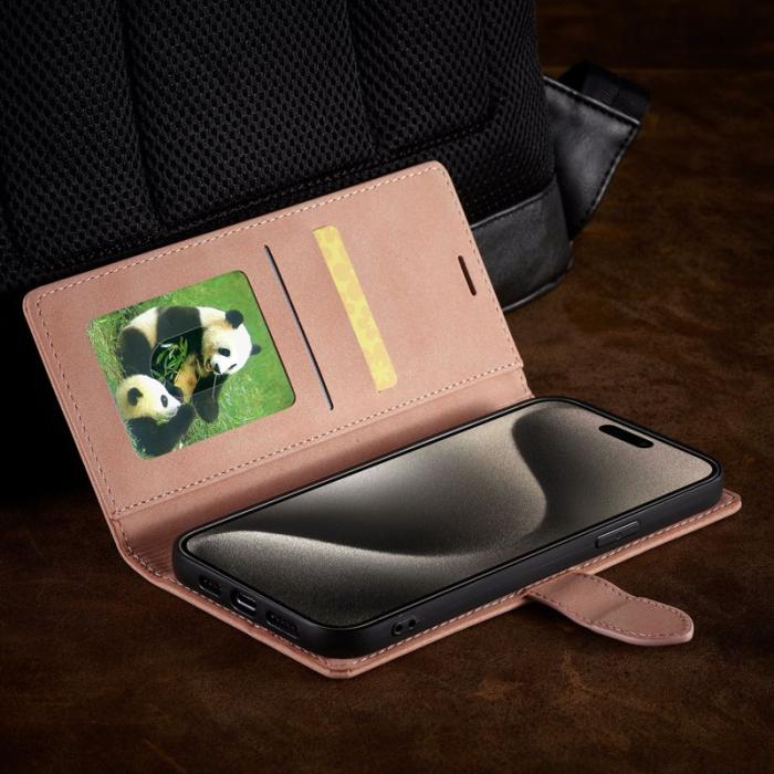 FORWENW - FORWENW iPhone 15 Pro Fodral PU Läder - Full Skydd - Roséguld