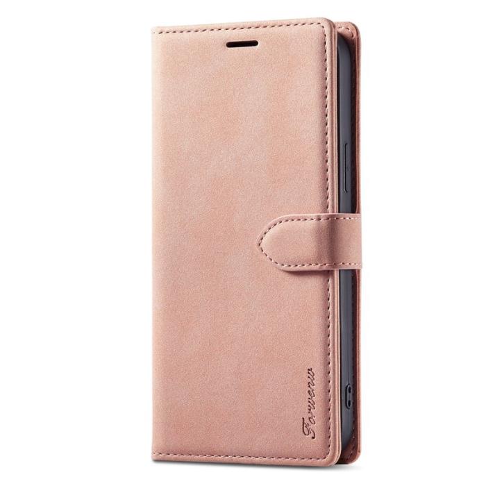 FORWENW - FORWENW iPhone 15 Pro Fodral PU Läder - Full Skydd - Roséguld