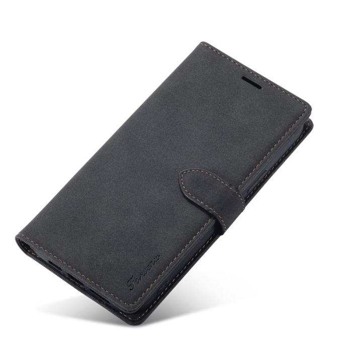 FORWENW - FORWENW iPhone 15 Pro Fodral PU Läder - Full Skydd - Svart