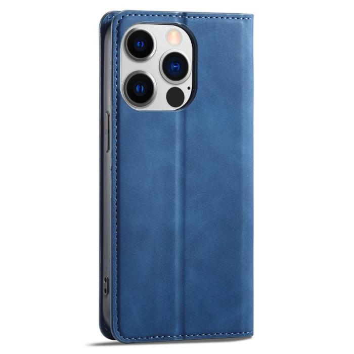 FORWENW - FORWENW iPhone 15 Pro Max Fodral Äkta läder - Blå