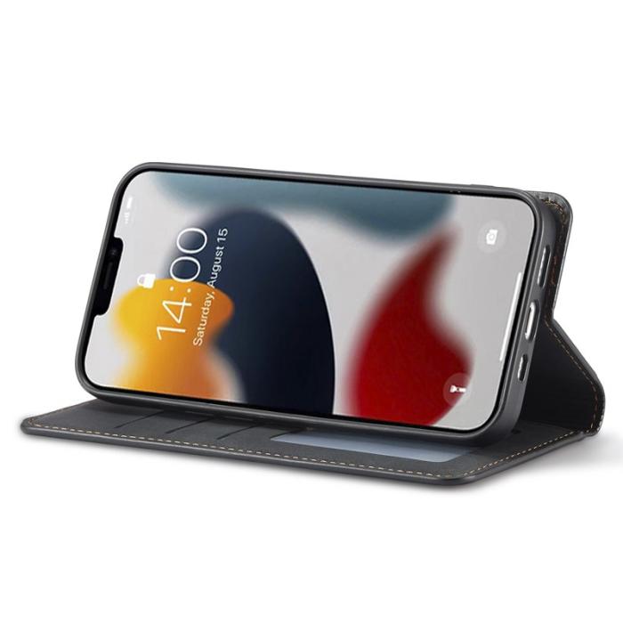 FORWENW - FORWENW iPhone 15 Pro Max Fodral Äkta läder - Svart