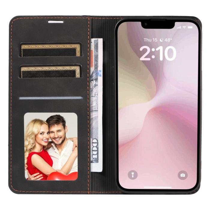 FORWENW - FORWENW iPhone 16e Fodral Äkta läder - Svart