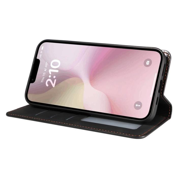 FORWENW - FORWENW iPhone 16e Fodral Äkta läder - Svart