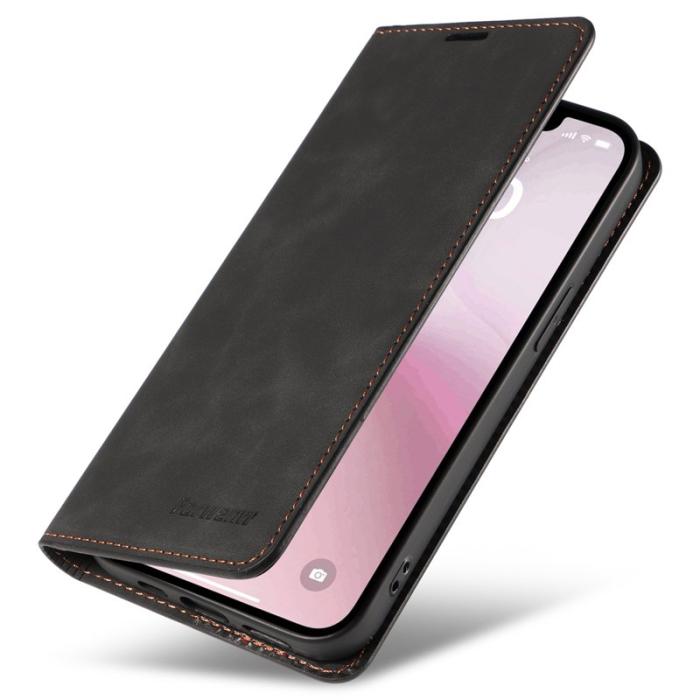 FORWENW - FORWENW iPhone 16e Fodral Äkta läder - Svart