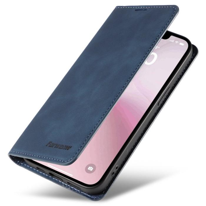 FORWENW - FORWENW iPhone 16e Fodral Skin-Touch Läder - Blå
