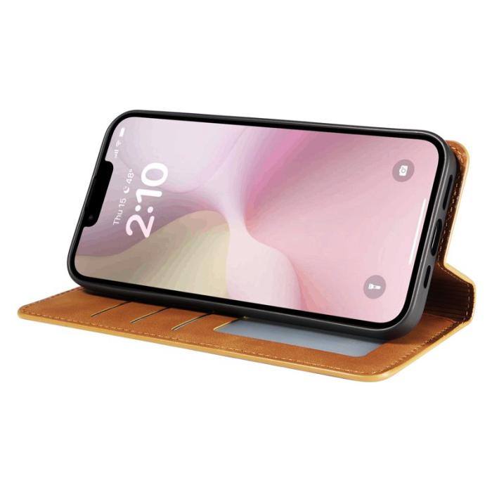 FORWENW - FORWENW iPhone 16e Fodral Skin-Touch Läder - Brun