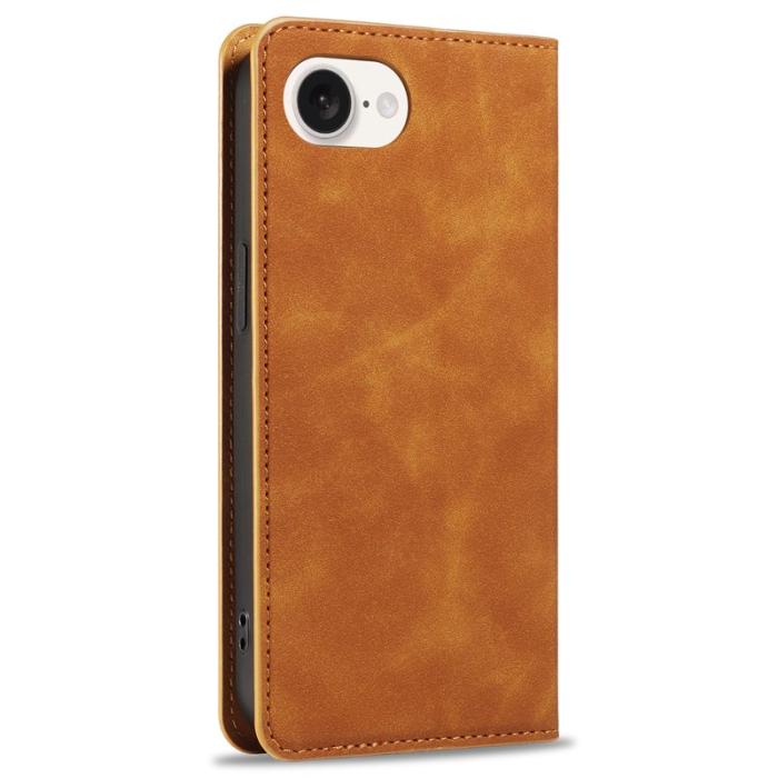 FORWENW - FORWENW iPhone 16e Fodral Skin-Touch Läder - Brun