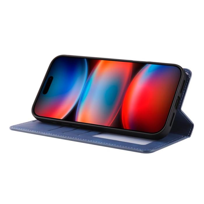 FORWENW - FORWENW iPhone 17 Pro Wallet Fodral Äkta läder - Blå