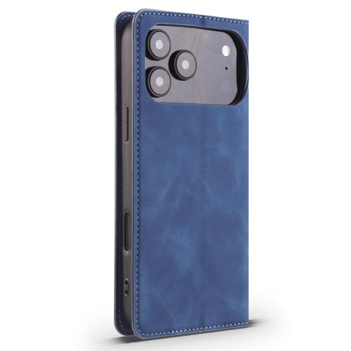 FORWENW - FORWENW iPhone 17 Pro Wallet Fodral Äkta läder - Blå