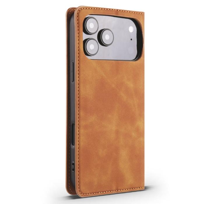 FORWENW - FORWENW iPhone 17 Pro Wallet Fodral Äkta läder - Brun