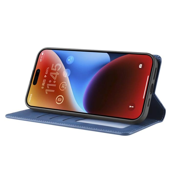 FORWENW - FORWENW iPhone 17 Wallet Fodral Äkta läder - Blå