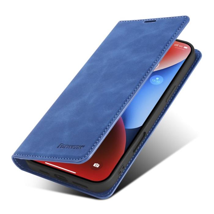FORWENW - FORWENW iPhone 17 Wallet Fodral Äkta läder - Blå