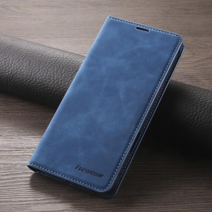 FORWENW - FORWENW iPhone 17 Wallet Fodral Äkta läder - Blå