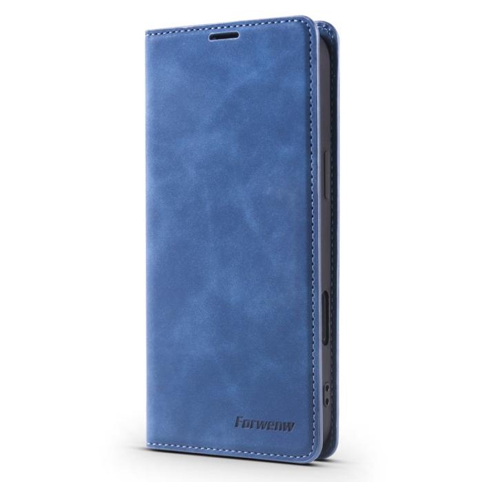 FORWENW - FORWENW iPhone 17 Wallet Fodral Äkta läder - Blå