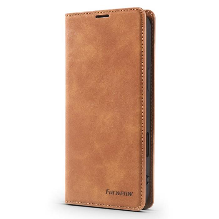 FORWENW - FORWENW iPhone 17 Wallet Fodral Äkta läder - Brun