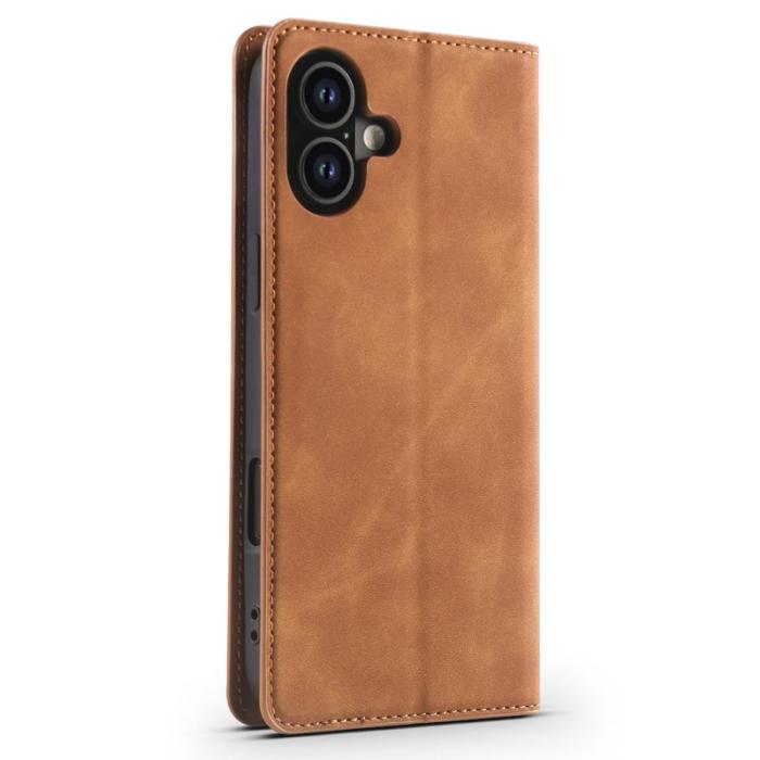 FORWENW - FORWENW iPhone 17 Wallet Fodral Äkta läder - Brun