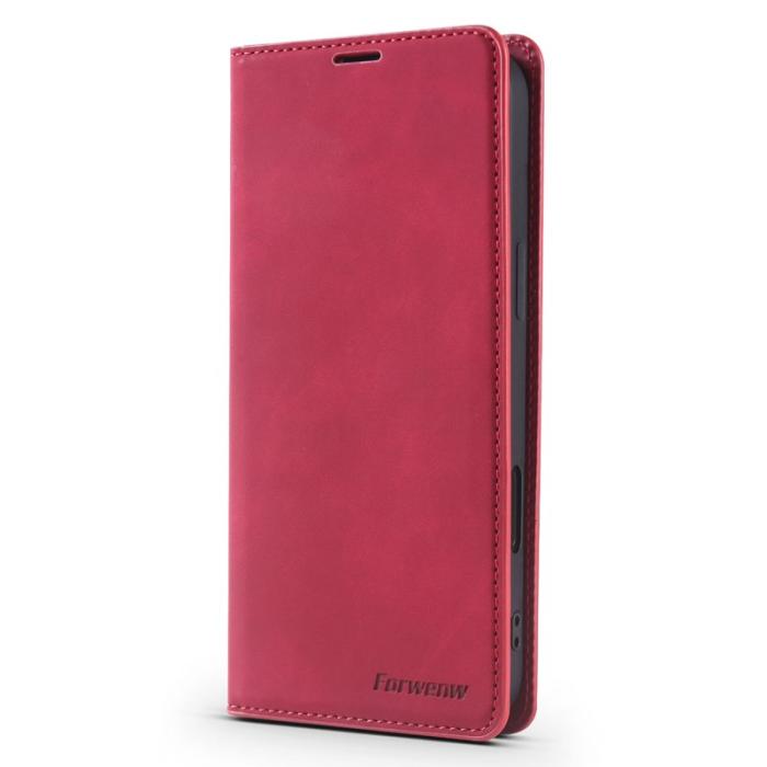 FORWENW - FORWENW iPhone 17 Wallet Fodral Äkta läder - Röd