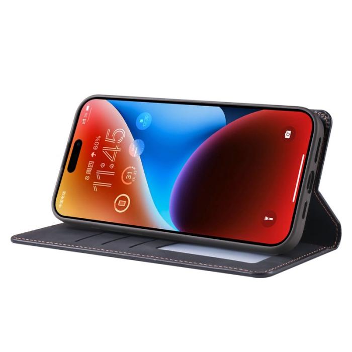 FORWENW - FORWENW iPhone 17 Wallet Fodral Äkta läder - Svart