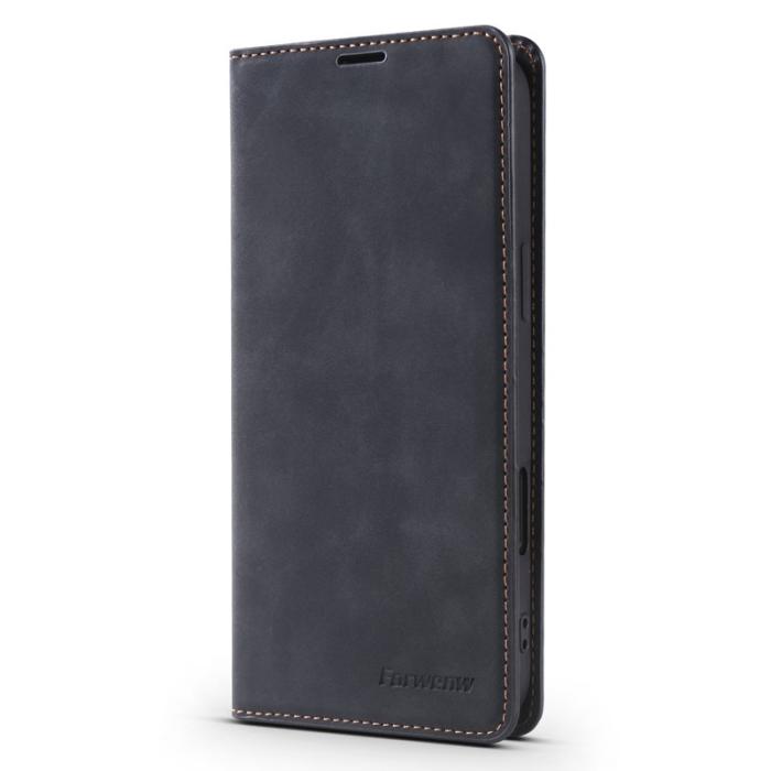 FORWENW - FORWENW iPhone 17 Wallet Fodral Äkta läder - Svart