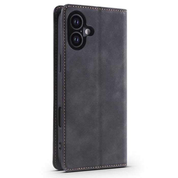 FORWENW - FORWENW iPhone 17 Wallet Fodral Äkta läder - Svart
