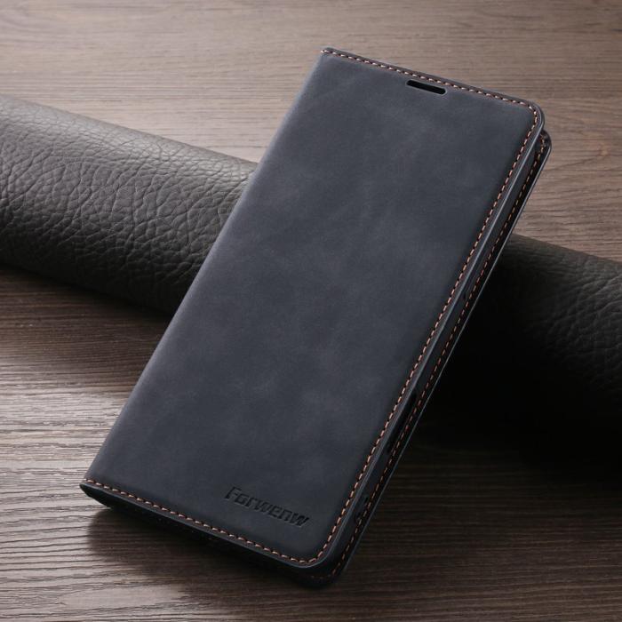 FORWENW - FORWENW iPhone 17 Wallet Fodral Äkta läder - Svart