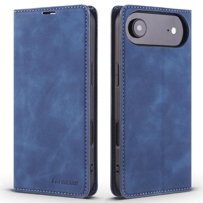 FORWENW - FORWENW iPhone Air Wallet Fodral Äkta läder - Blå