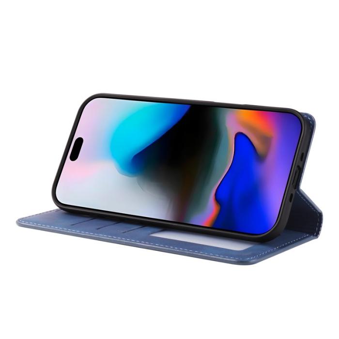 FORWENW - FORWENW iPhone Air Wallet Fodral Äkta läder - Blå