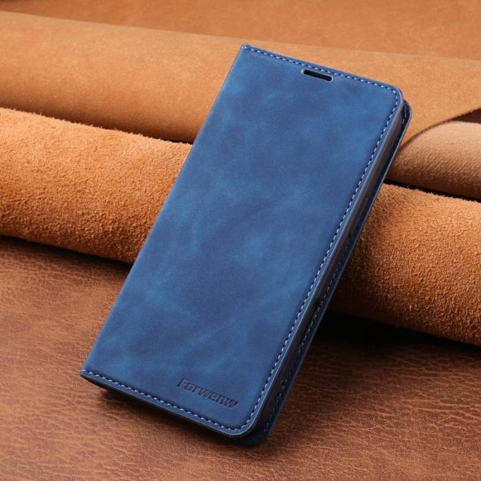 FORWENW - FORWENW iPhone Air Wallet Fodral Äkta läder - Blå