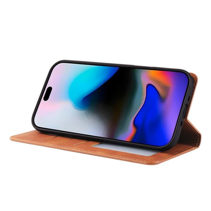 FORWENW - FORWENW iPhone Air Wallet Fodral Äkta läder - Brun