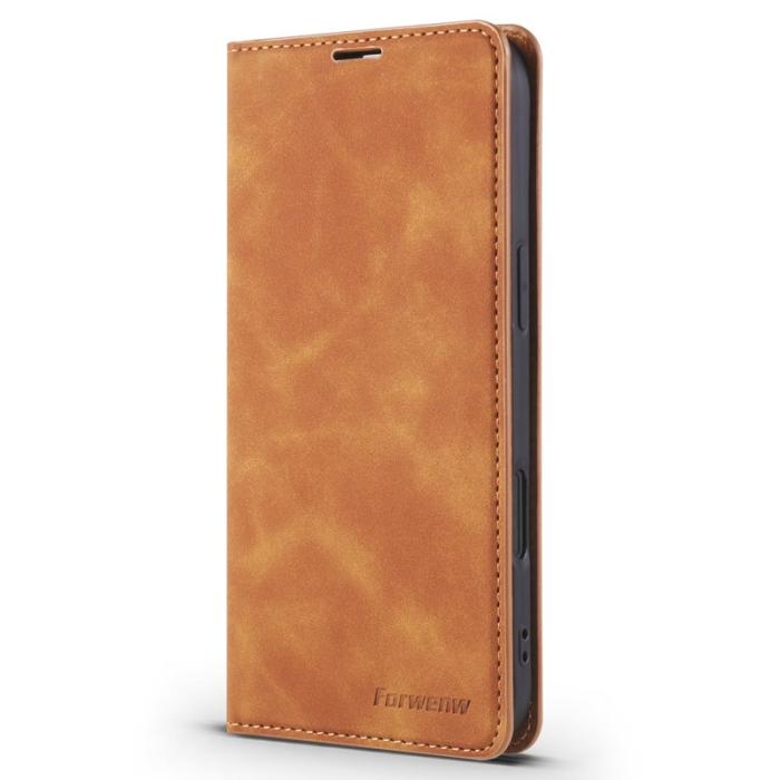 FORWENW - FORWENW iPhone Air Wallet Fodral Äkta läder - Brun