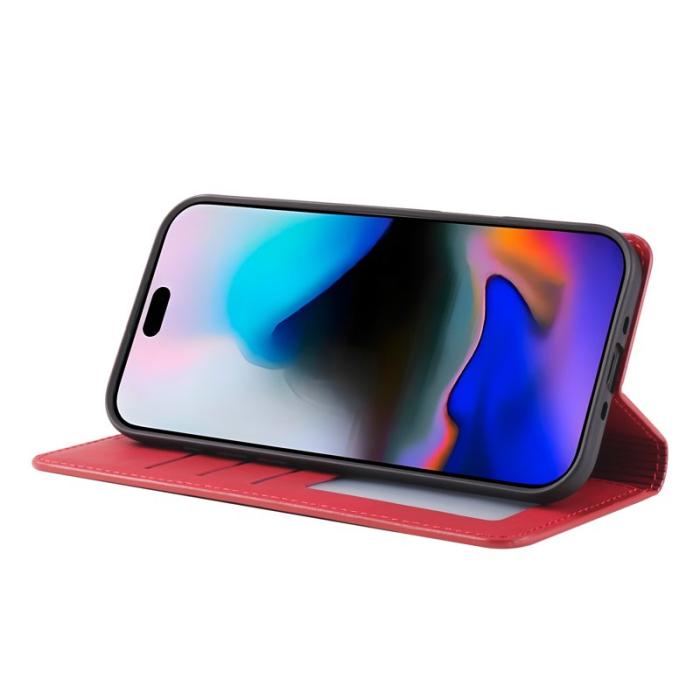 FORWENW - FORWENW iPhone Air Wallet Fodral Äkta läder - Röd