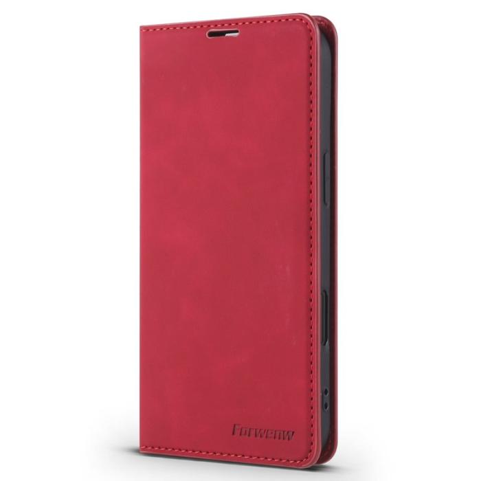 FORWENW - FORWENW iPhone Air Wallet Fodral Äkta läder - Röd