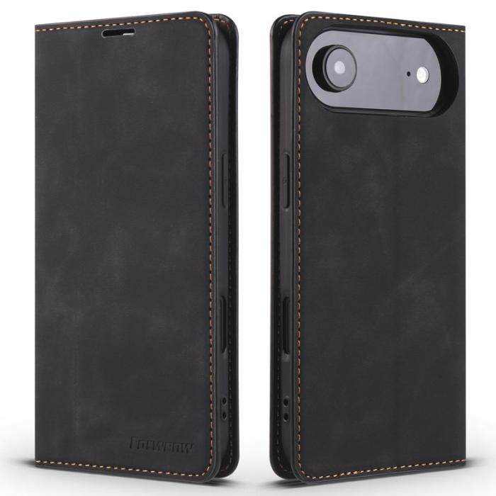 FORWENW - FORWENW iPhone Air Wallet Fodral Äkta läder - Svart