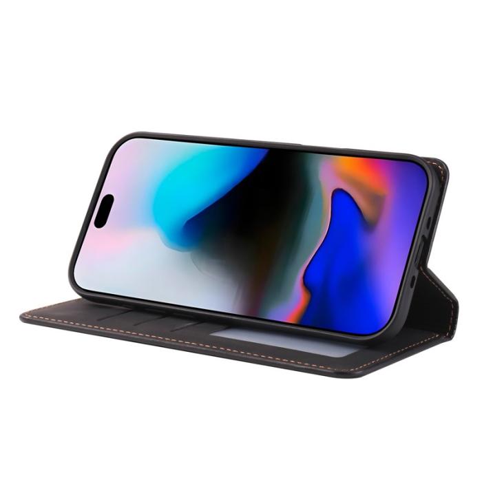 FORWENW - FORWENW iPhone Air Wallet Fodral Äkta läder - Svart