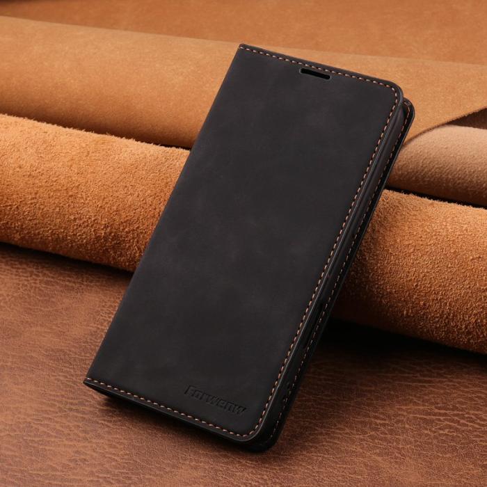 FORWENW - FORWENW iPhone Air Wallet Fodral Äkta läder - Svart