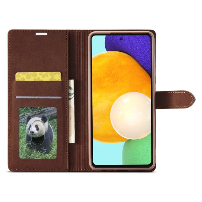 FORWENW - FORWENW Samsung Galaxy A33 5G F1 Flip Fodral Äkta läder - Brun