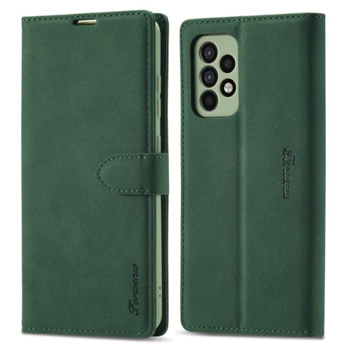 FORWENW - FORWENW Samsung Galaxy A33 5G F1 Flip Fodral Äkta läder - Grön