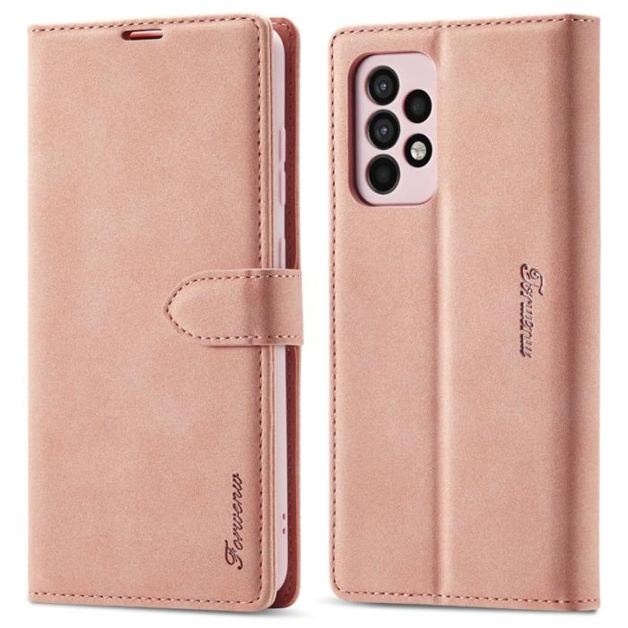 FORWENW - FORWENW Samsung Galaxy A33 5G F1 Flip Fodral Äkta läder - Roséguld