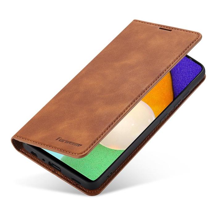 FORWENW - FORWENW Samsung Galaxy A33 5G Fodral Äkta läder - Brun