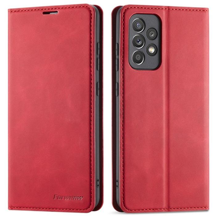 FORWENW - FORWENW Samsung Galaxy A33 5G Fodral Äkta läder - Röd