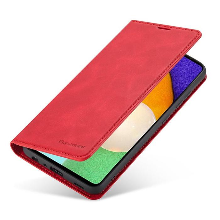 FORWENW - FORWENW Samsung Galaxy A33 5G Fodral Äkta läder - Röd