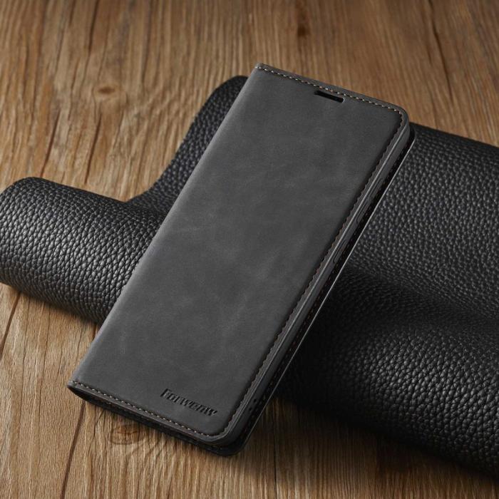 FORWENW - FORWENW Samsung Galaxy A33 5G Fodral Äkta läder - Svart
