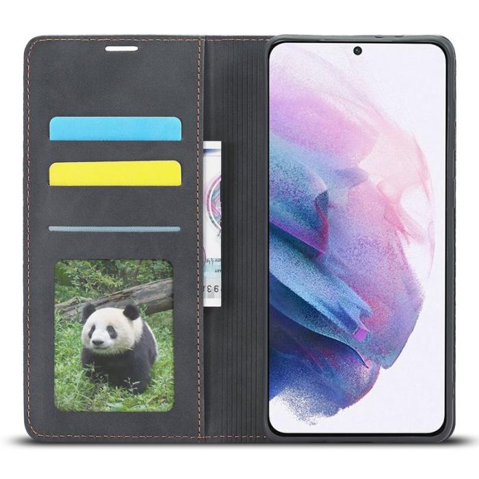 FORWENW - FORWENW Samsung Galaxy S23 Fantasy Series Fodral - Äkta läder - Svart