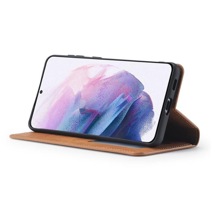 FORWENW - FORWENW Samsung Galaxy S23+ Fodral Äkta läder - Brun