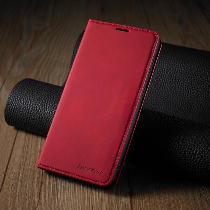 FORWENW - FORWENW Samsung Galaxy S23+ Fodral Äkta läder - Röd