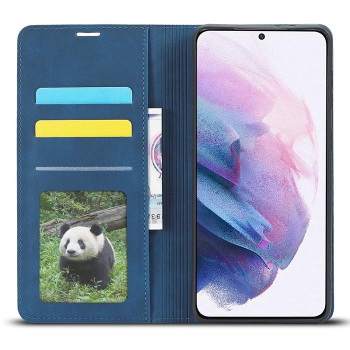 FORWENW - FORWENW Samsung Galaxy S23+ Fodral i Skinvänligt Läder - Blå