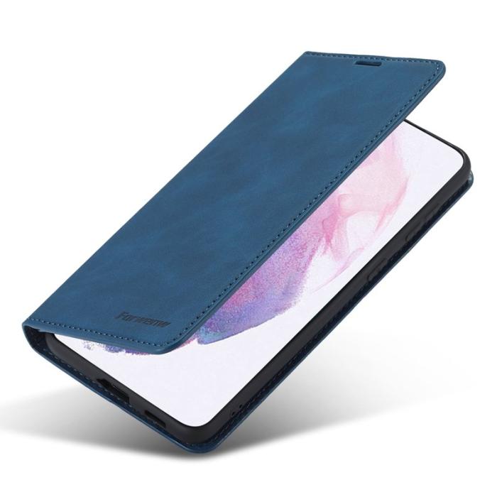 FORWENW - FORWENW Samsung Galaxy S23+ Fodral i Skinvänligt Läder - Blå