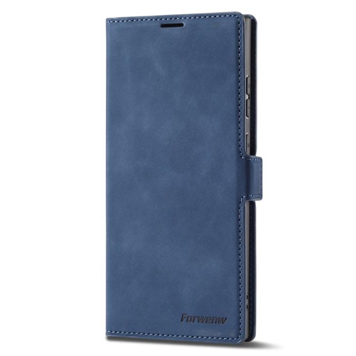 FORWENW - FORWENW Samsung Galaxy S23 Ultra Fantasy Fodral - Äkta läder - Blå