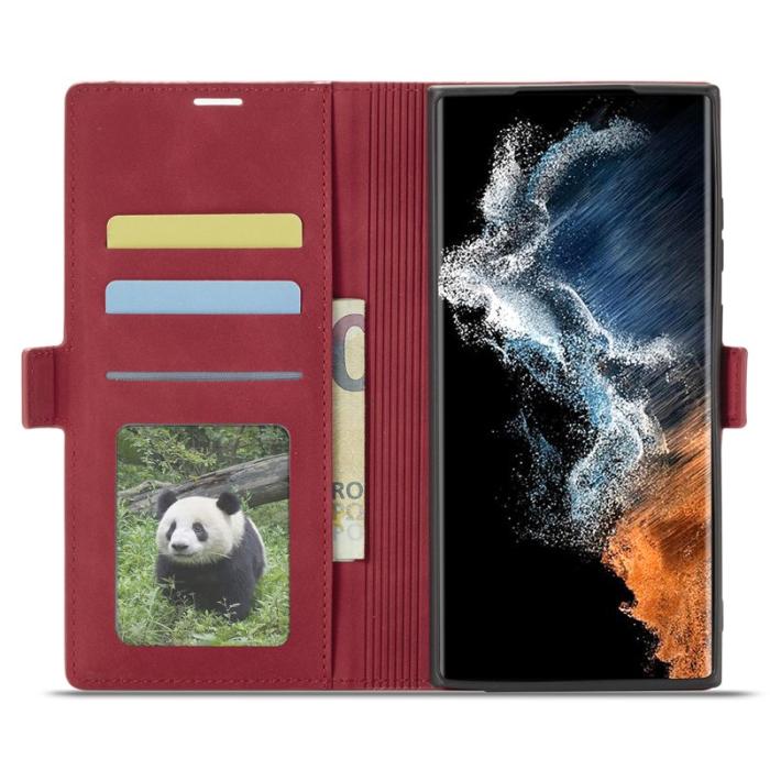 FORWENW - FORWENW Samsung Galaxy S23 Ultra Fantasy Fodral - Äkta läder - Röd