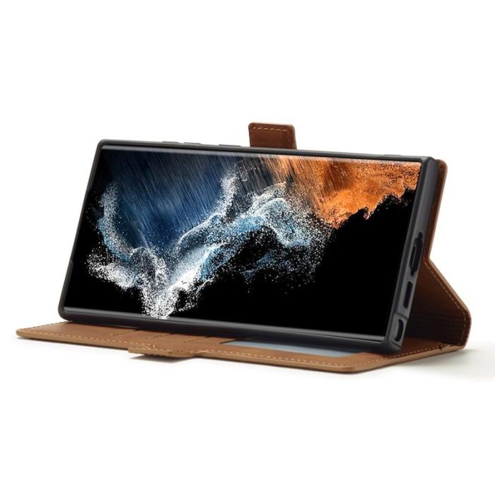 FORWENW - FORWENW Samsung Galaxy S23 Ultra Fodral Äkta läder - Brun